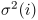 $\sigma^2(i)$